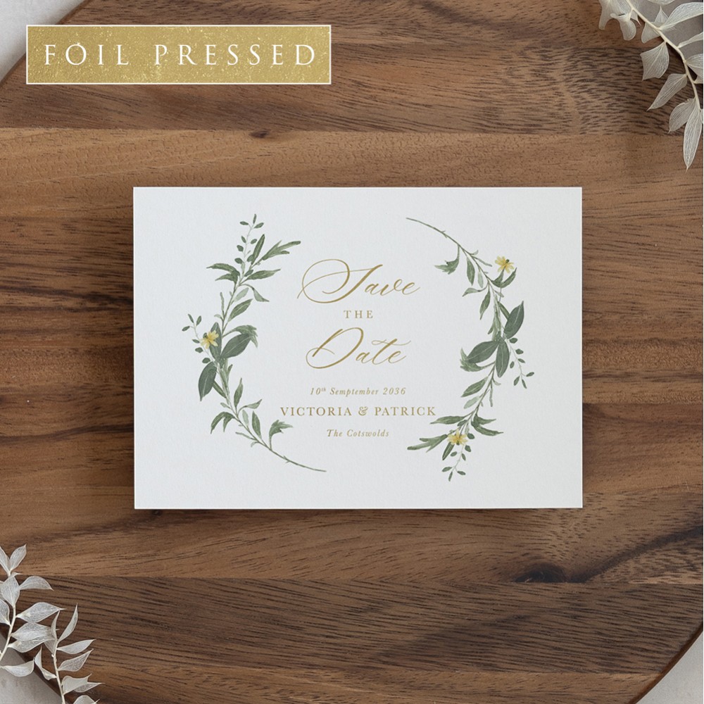 'Meadow Musings' Foil Press Save the Date