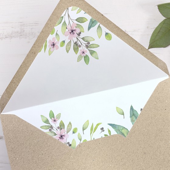 'Imogen Floral' Printed Envelope Liner with Envelope