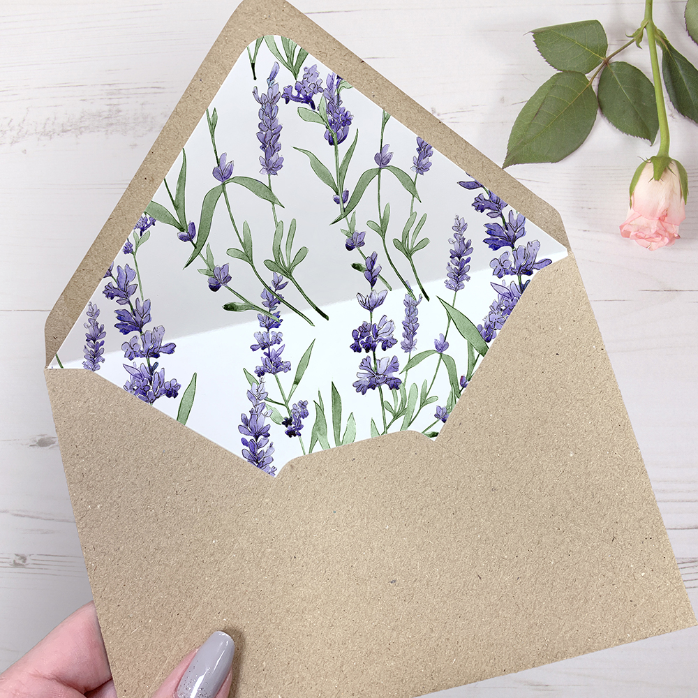 'Lavender' Folded Foil Invitation