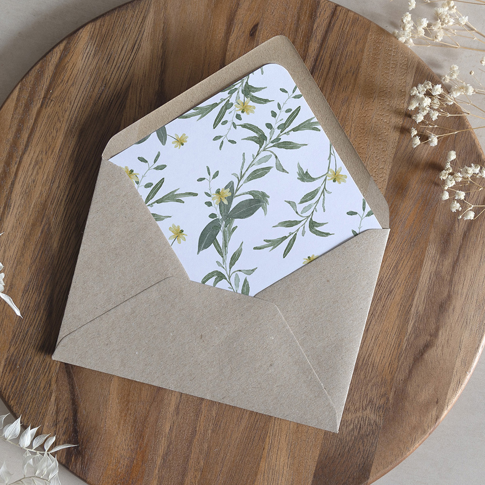 'Meadow Musings' Printed Envelope Liner with Envelope