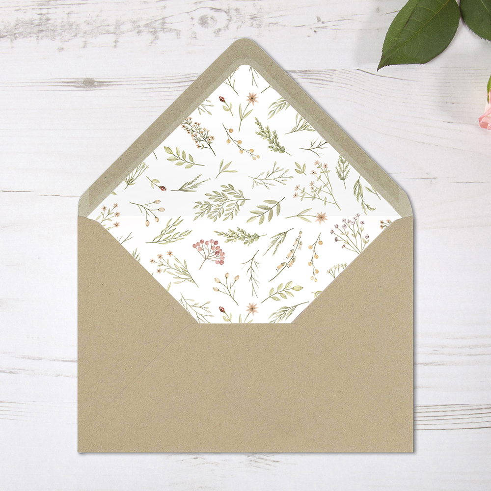 A7 Fine Art Envelope Liners // Flowers + Ferns (Set of 25) Marketplace  Envelope Liners by undefined