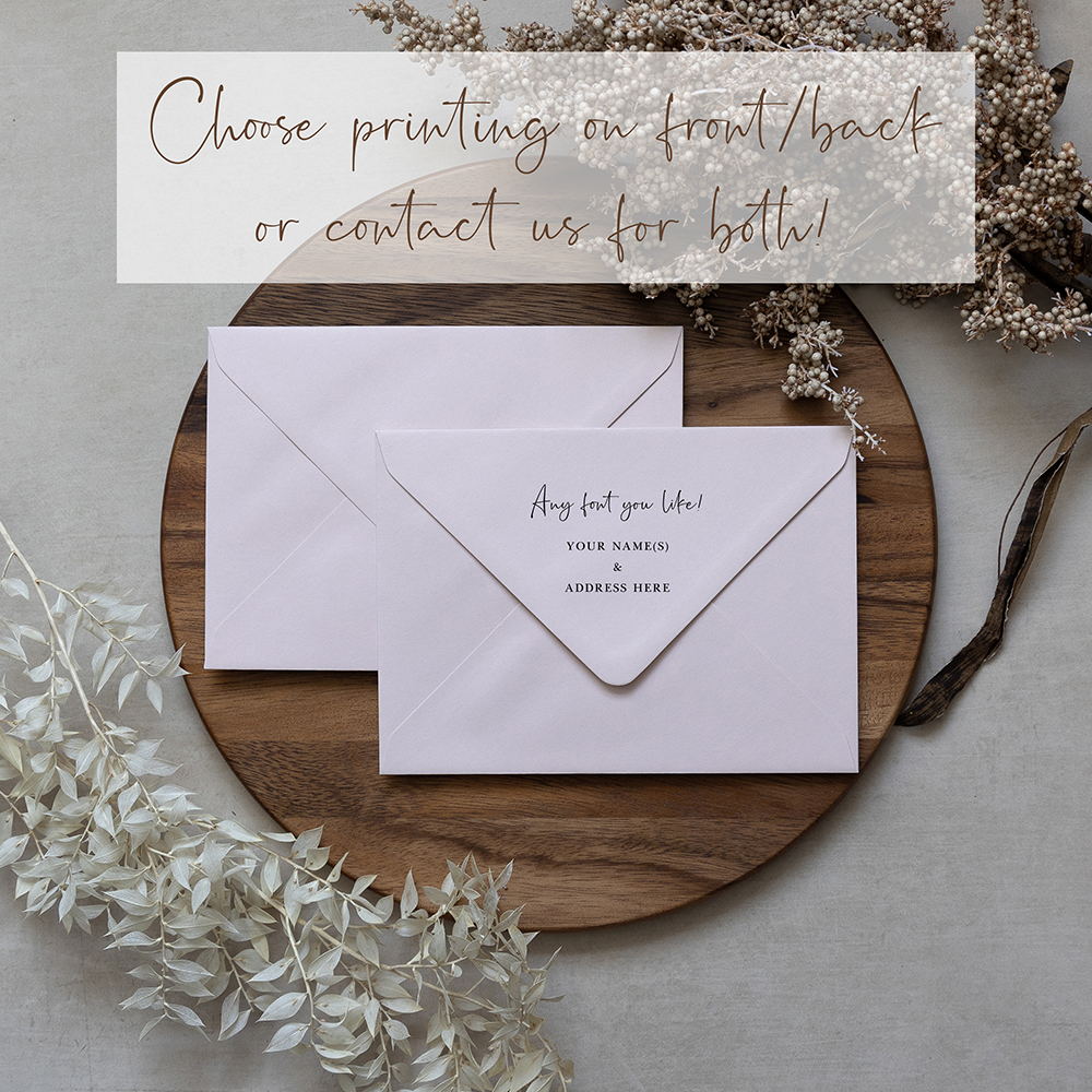 Blush Pink Addressed Envelopes - Various Sizes