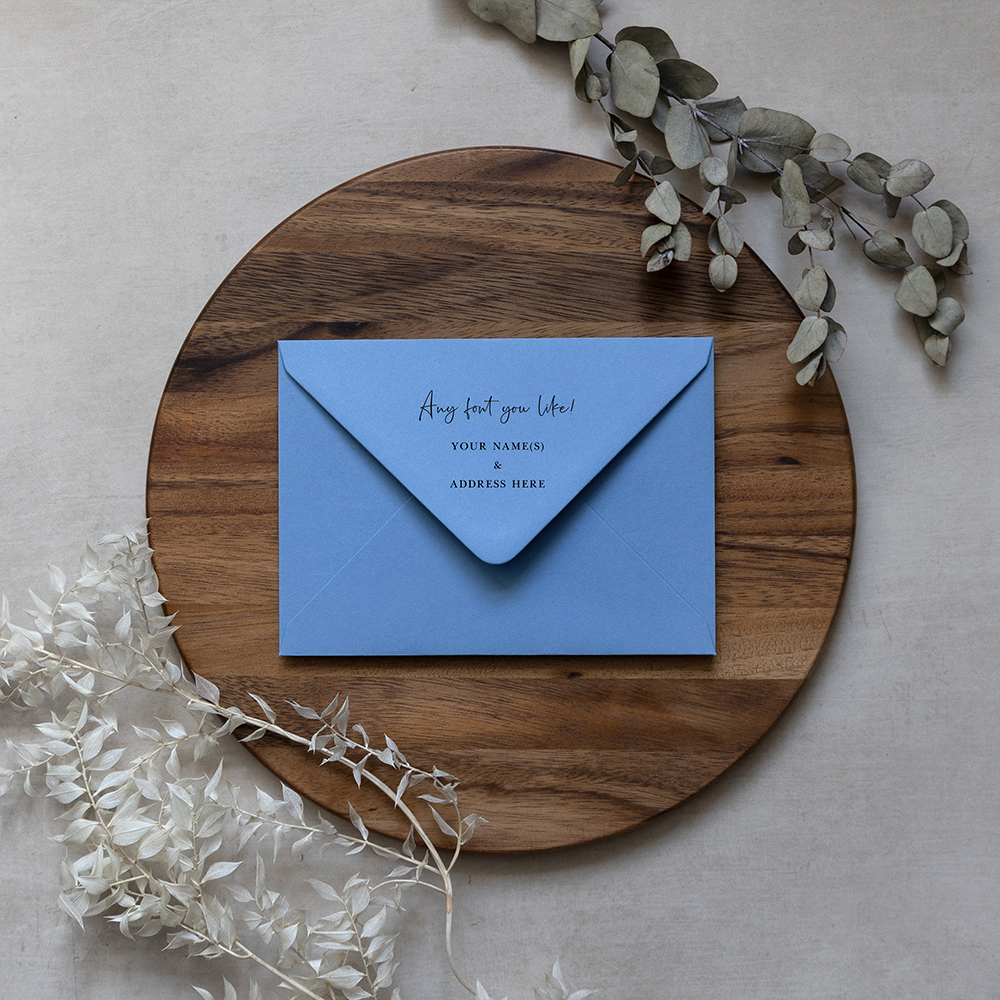 Cornflower Blue Addressed Envelopes - Various Sizes