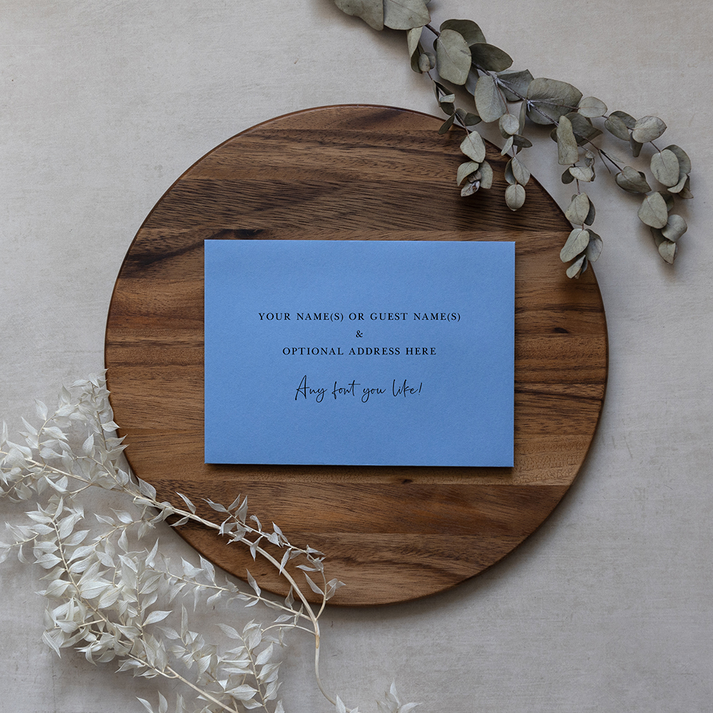 Cornflower Blue Addressed Envelopes - Various Sizes