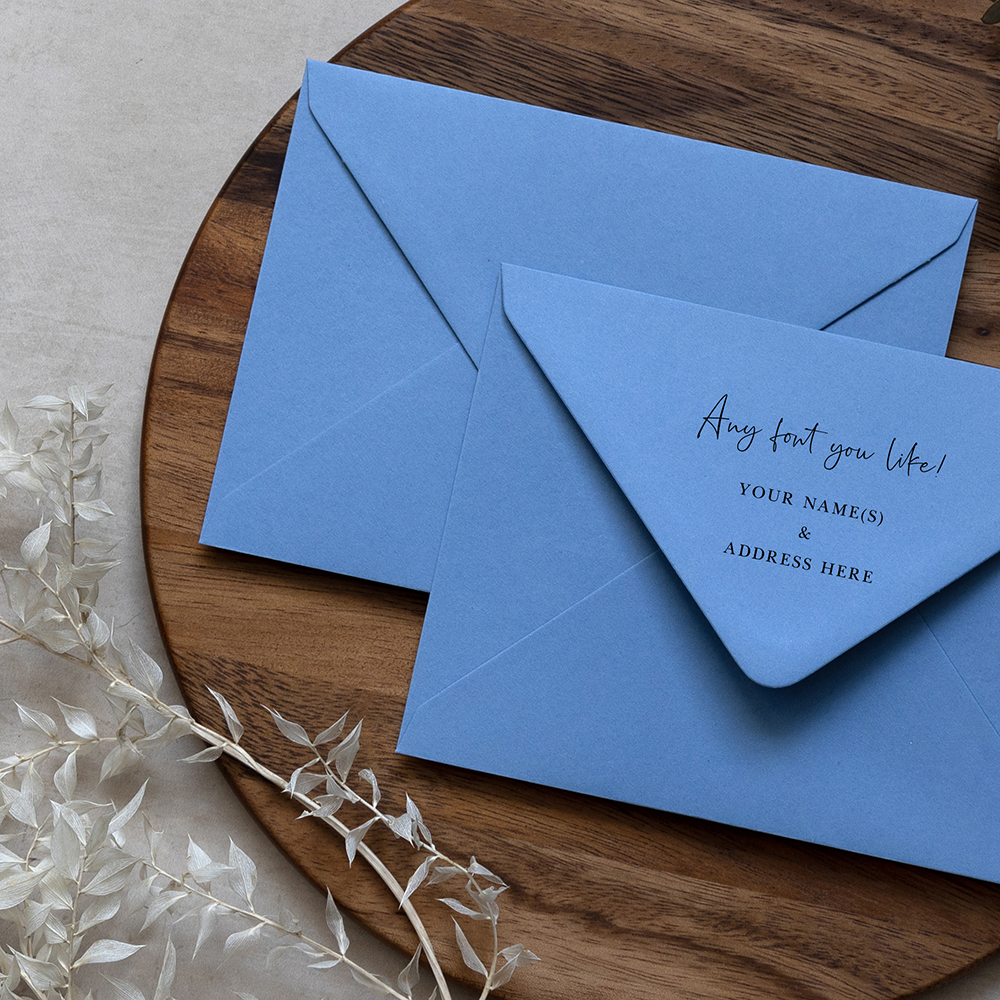 Cornflower Blue Addressed Envelopes - Various Sizes