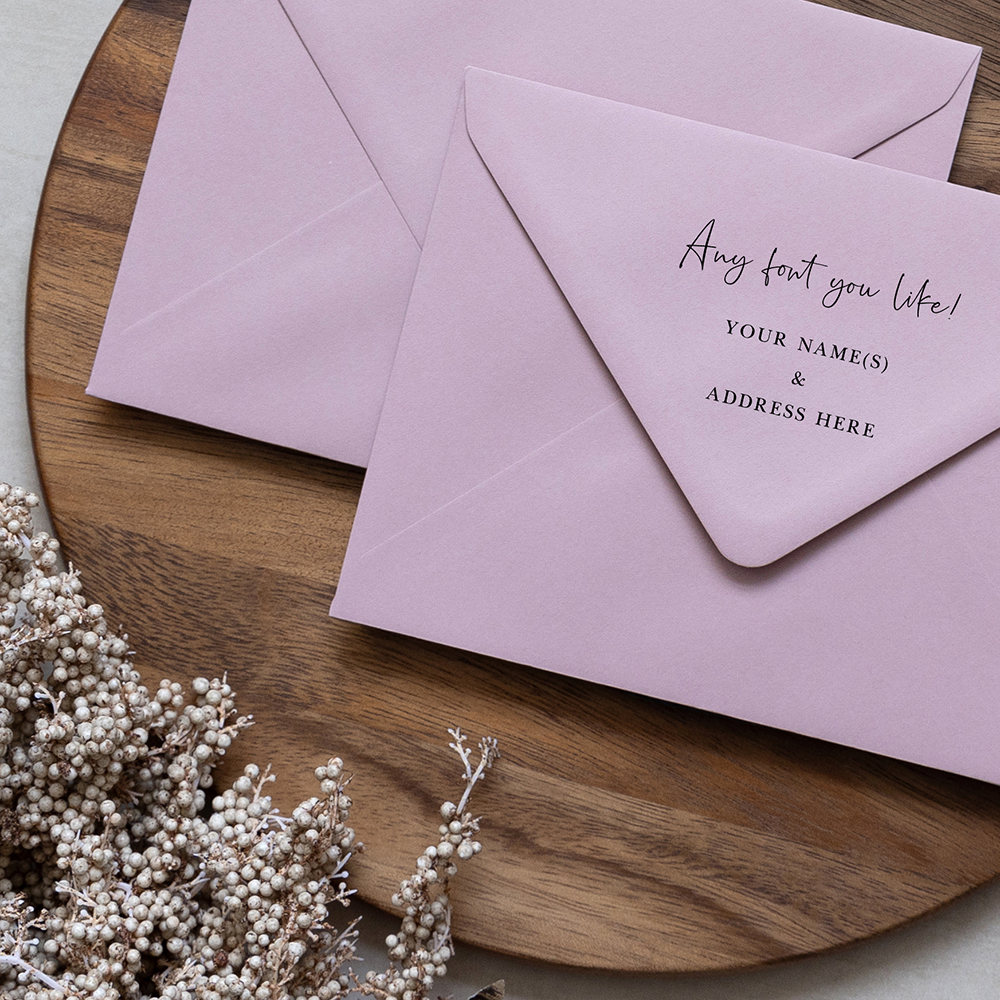 Dusky Pink Addressed Envelopes - Various Sizes