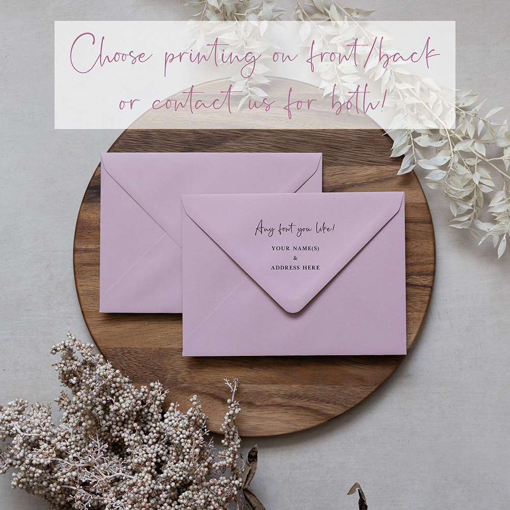 Dusky Pink Addressed Envelopes - Various Sizes