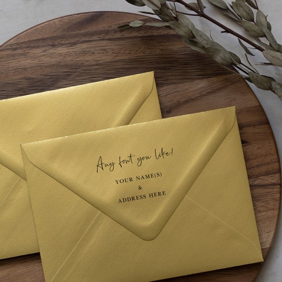 Gold Pearlescent Addressed Envelopes - Various Sizes