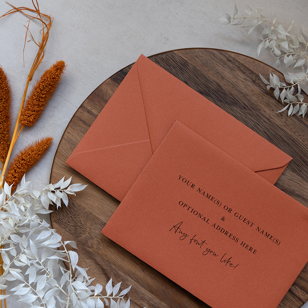 Orange Addressed Envelopes - Various Sizes
