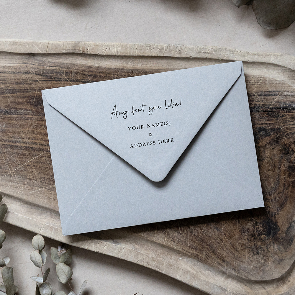 Dove Grey Addressed Envelopes - Various Sizes