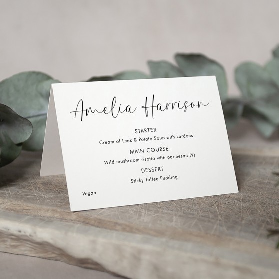 'Aurora' Menu Place Card