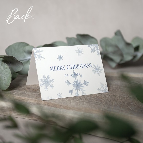 'Blue Snowflake' Menu Place Card