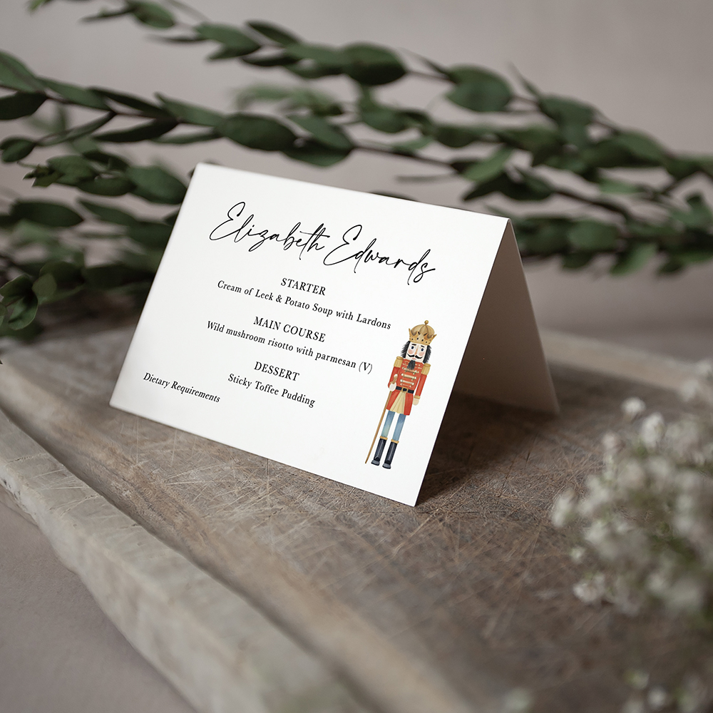 'Christmas Nutcracker' Menu Place Card