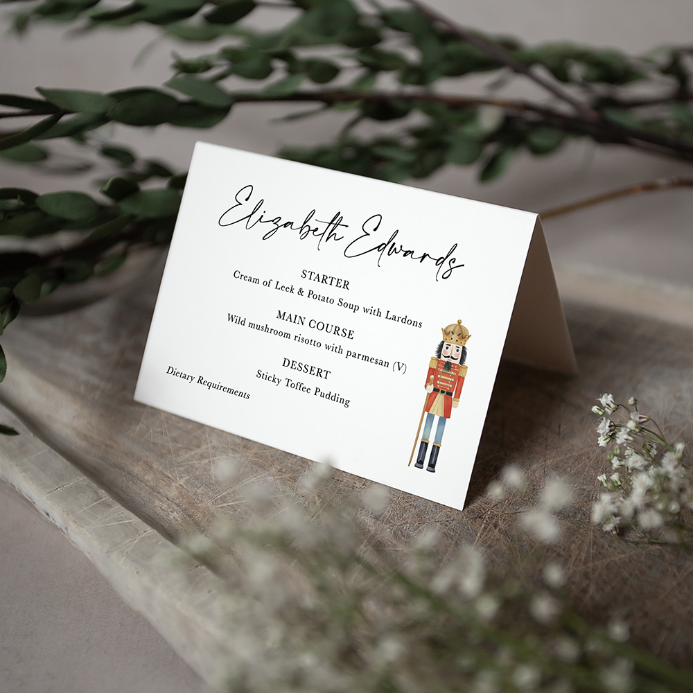 'Christmas Nutcracker' Menu Place Card