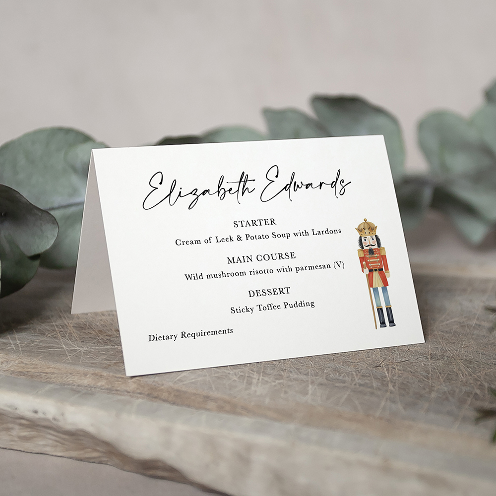 'Christmas Nutcracker' Menu Place Card