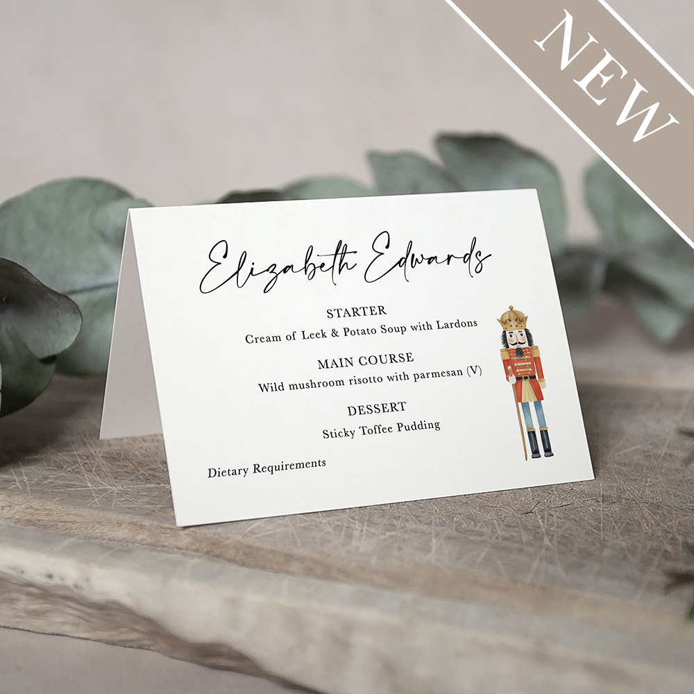 'Christmas Nutcracker' Menu Place Card