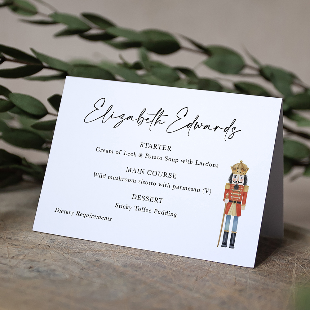 'Christmas Nutcracker' Menu Place Card