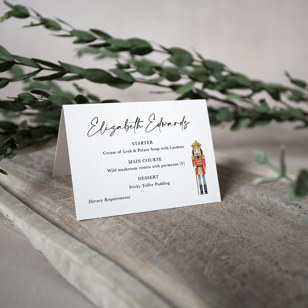 'Christmas Nutcracker' Menu Place Card