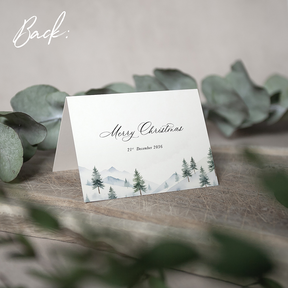 'Elegant Snowy Scene' Menu Place Card