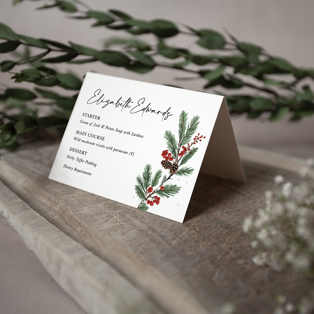 'Festive Noel' Menu Place Card