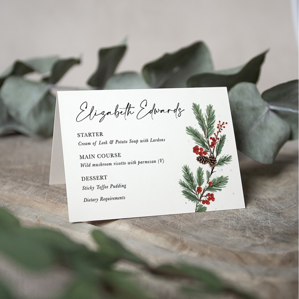 'Festive Noel' Menu Place Card