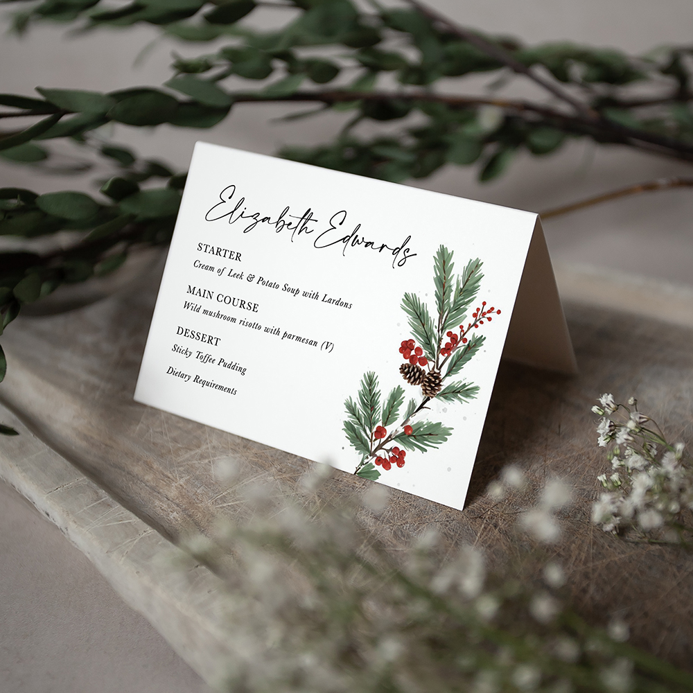 'Festive Noel' Menu Place Card