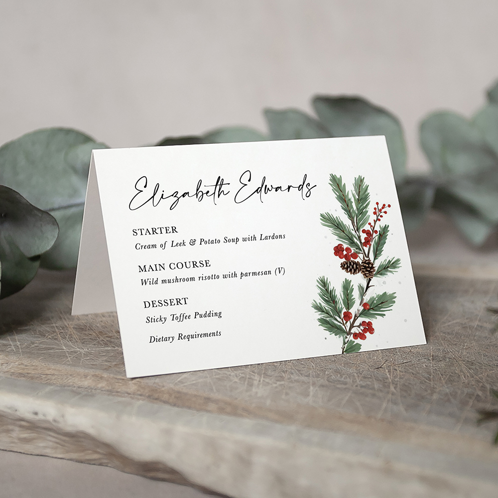 'Festive Noel' Menu Place Card