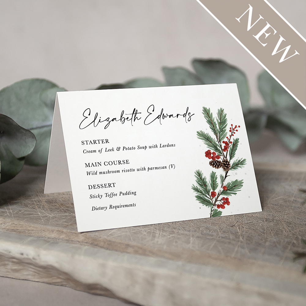 'Festive Noel' Menu Place Card