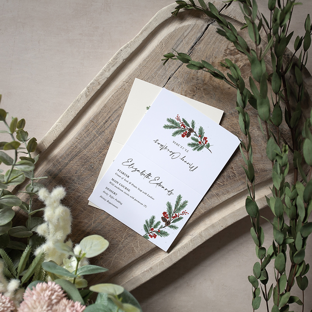 'Festive Noel' Menu Place Card