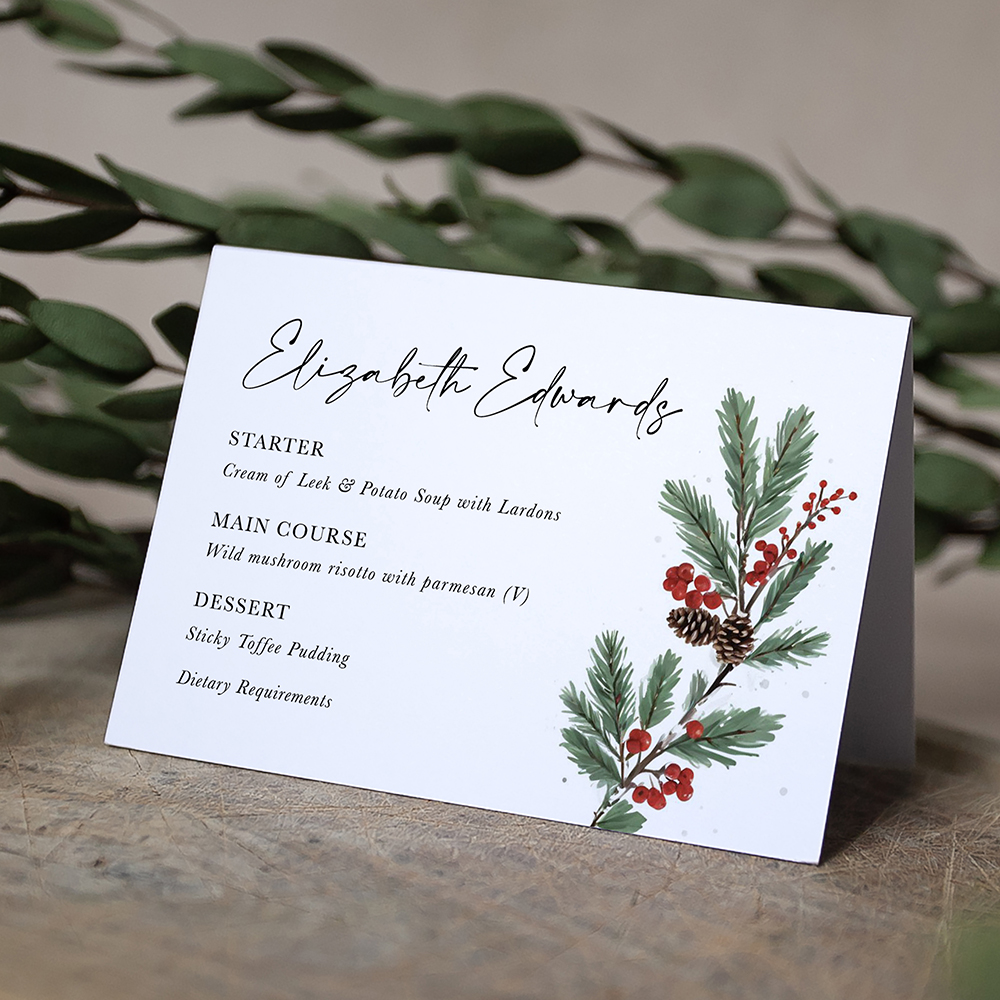 'Festive Noel' Menu Place Card