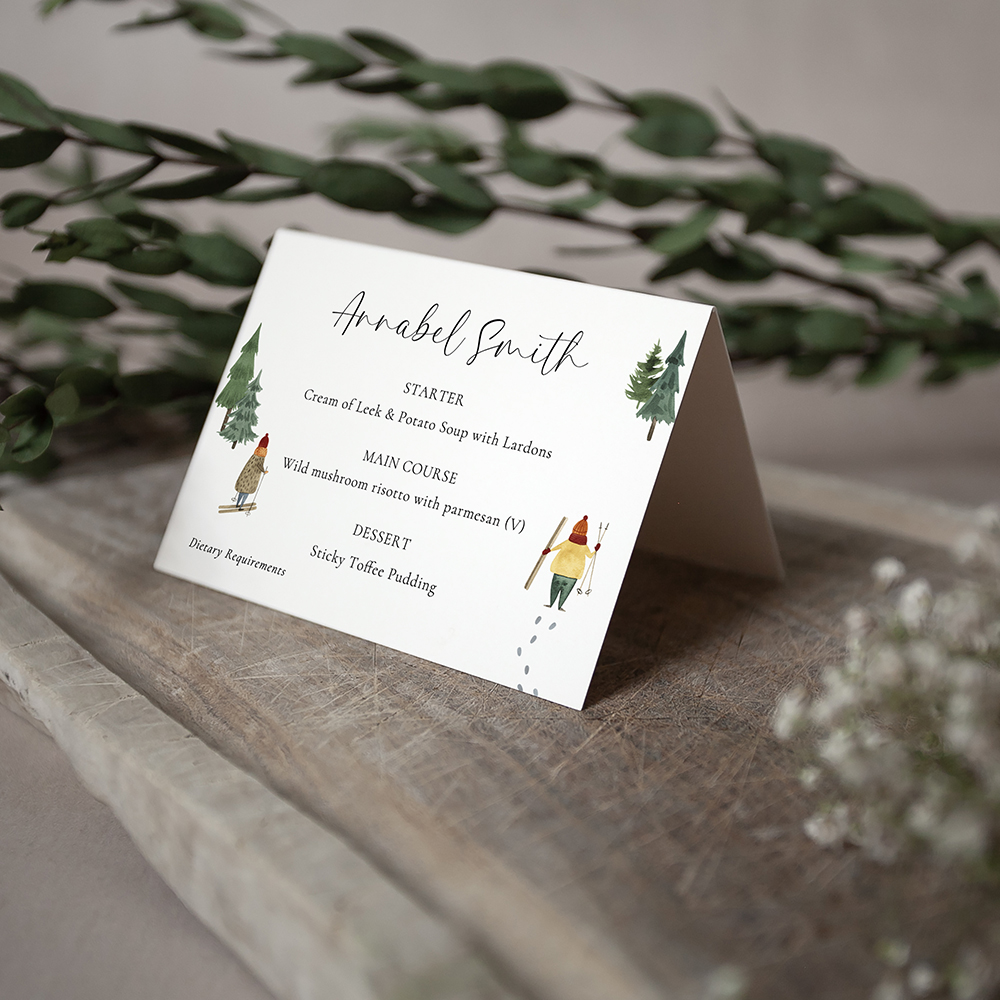 'Winter Wonderland' Menu Place Card