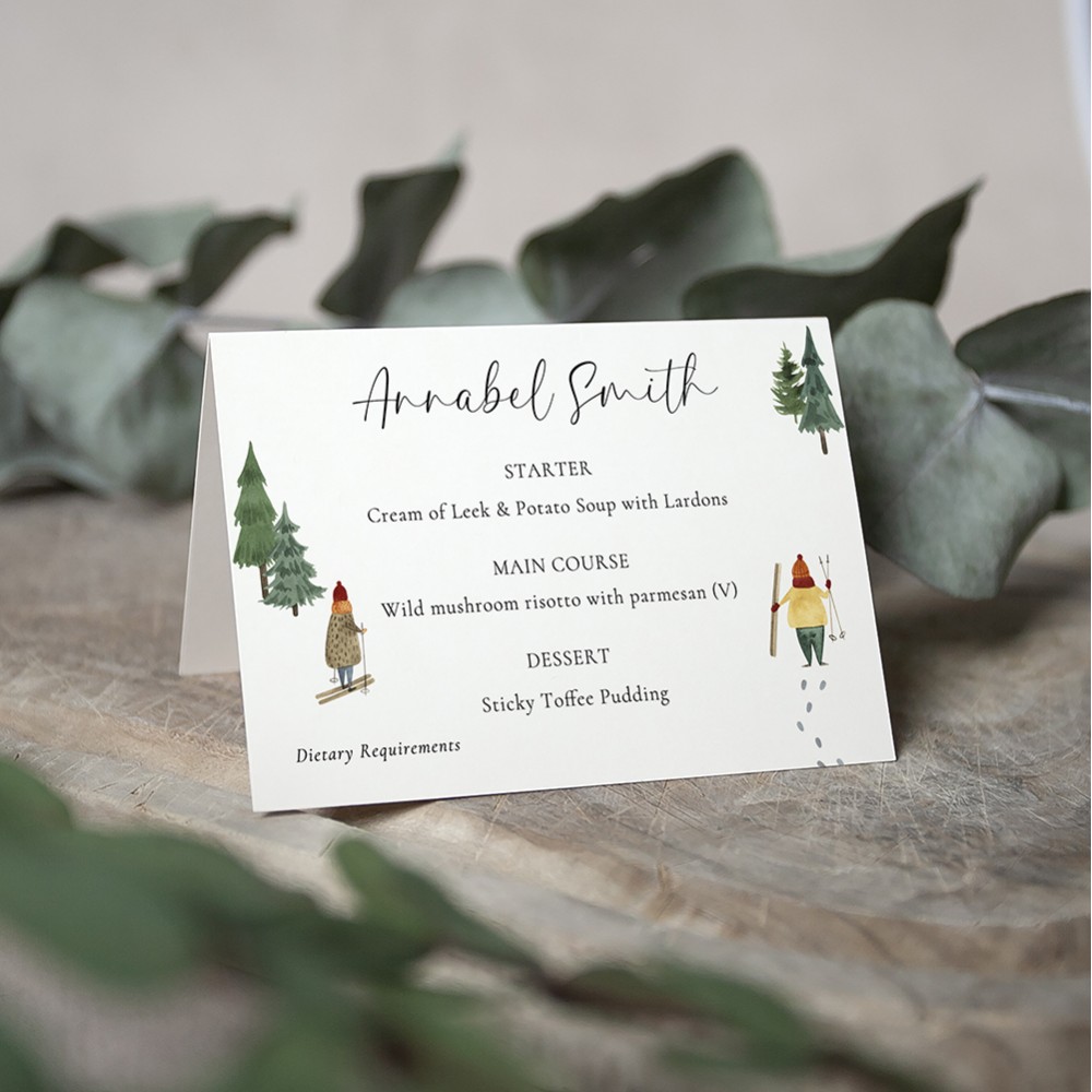 'Winter Wonderland' Menu Place Card