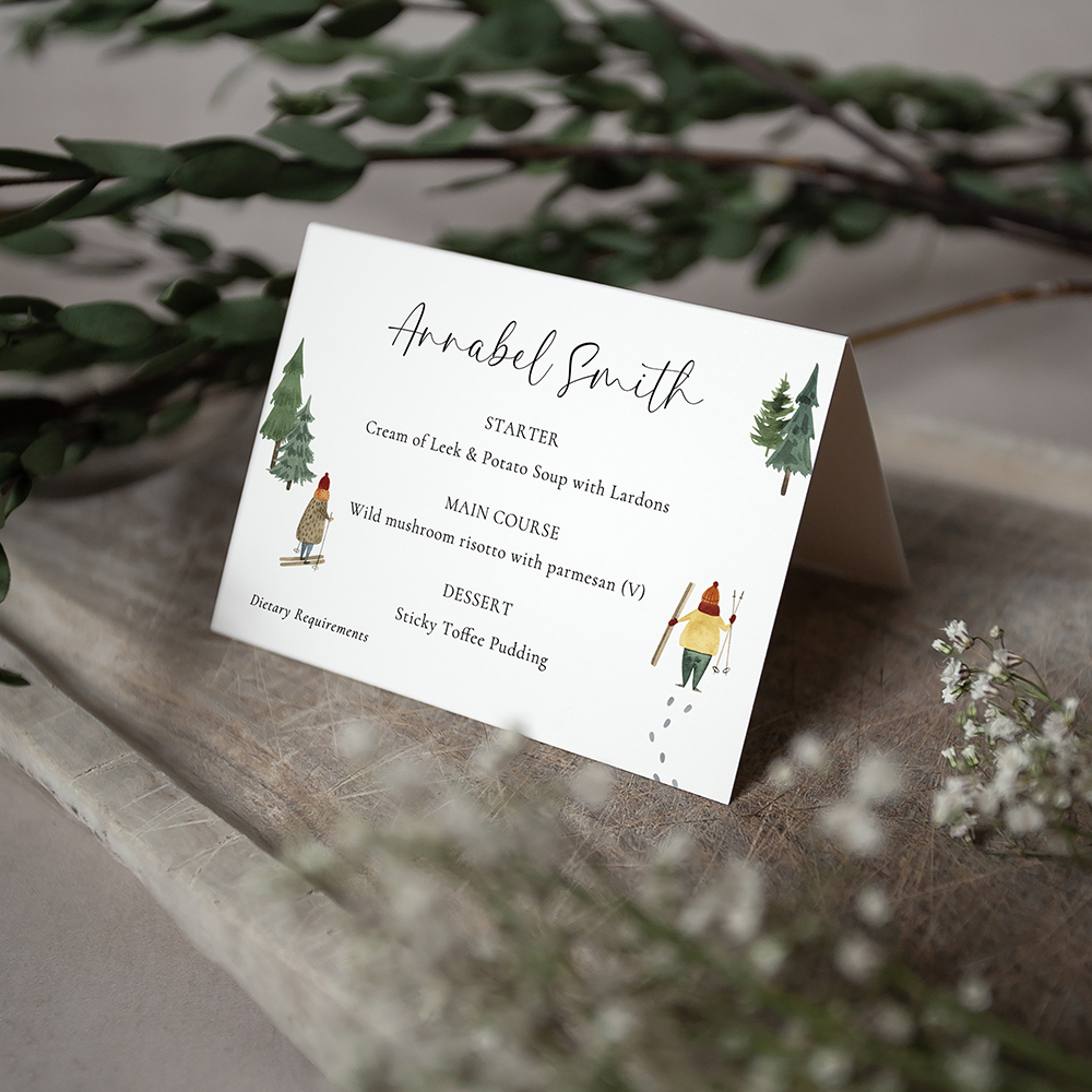 'Winter Wonderland' Menu Place Card