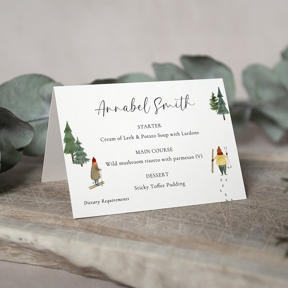 'Winter Wonderland' Menu Place Card