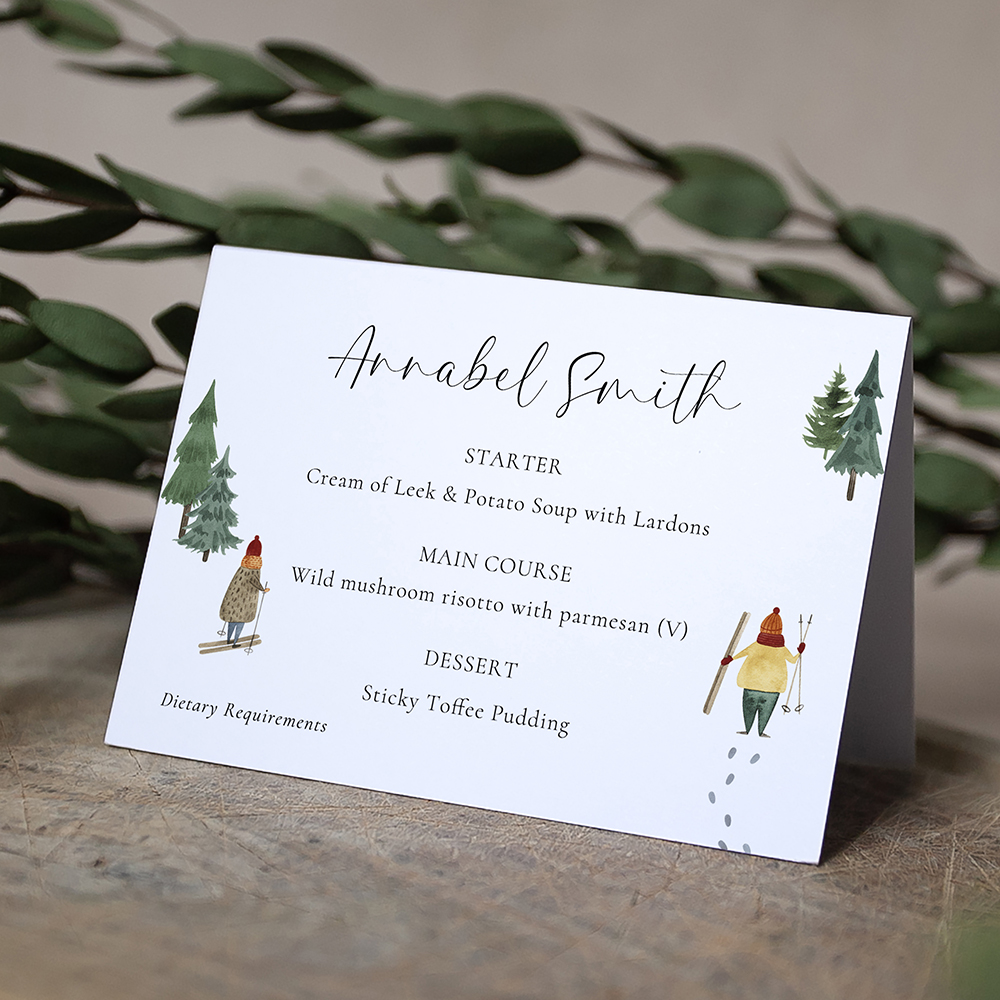 'Winter Wonderland' Menu Place Card