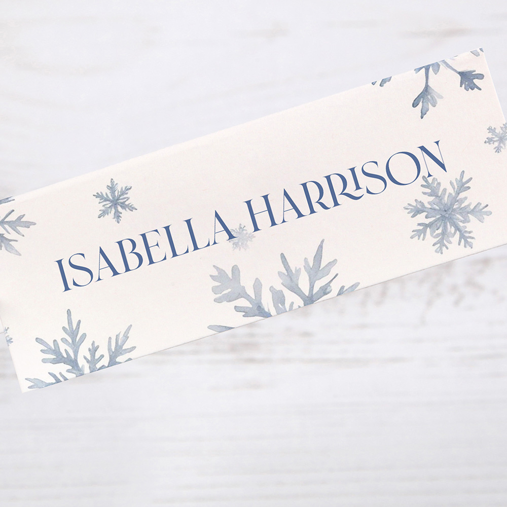 'Blue Snowflakes' Place Cards