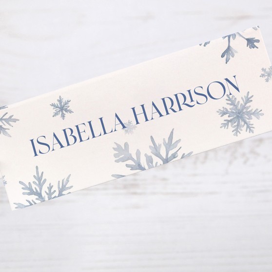 'Blue Snowflakes' Place Cards