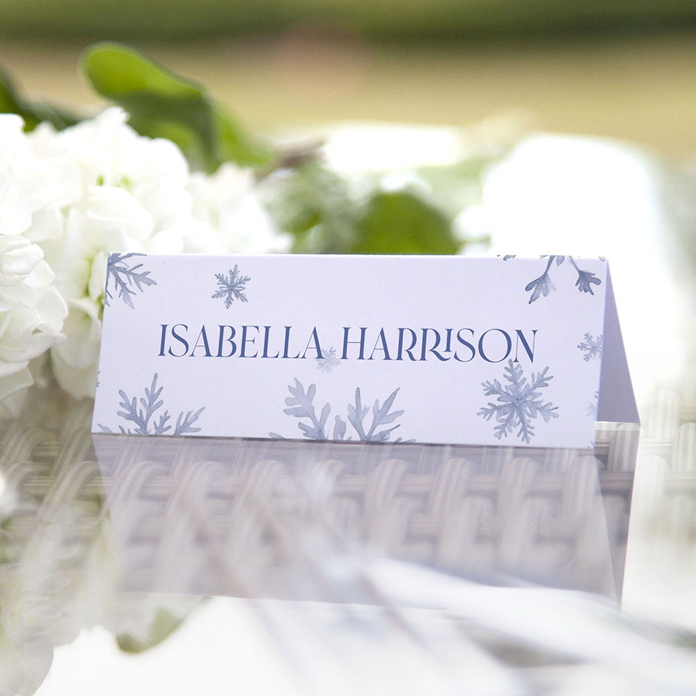 'Blue Snowflakes' Place Cards