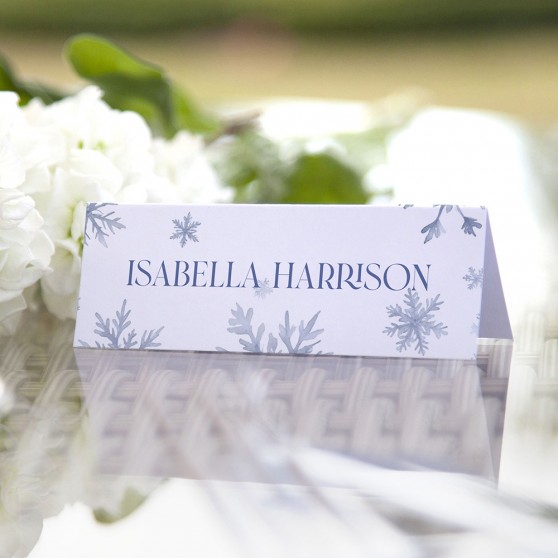 'Blue Snowflakes' Place Cards