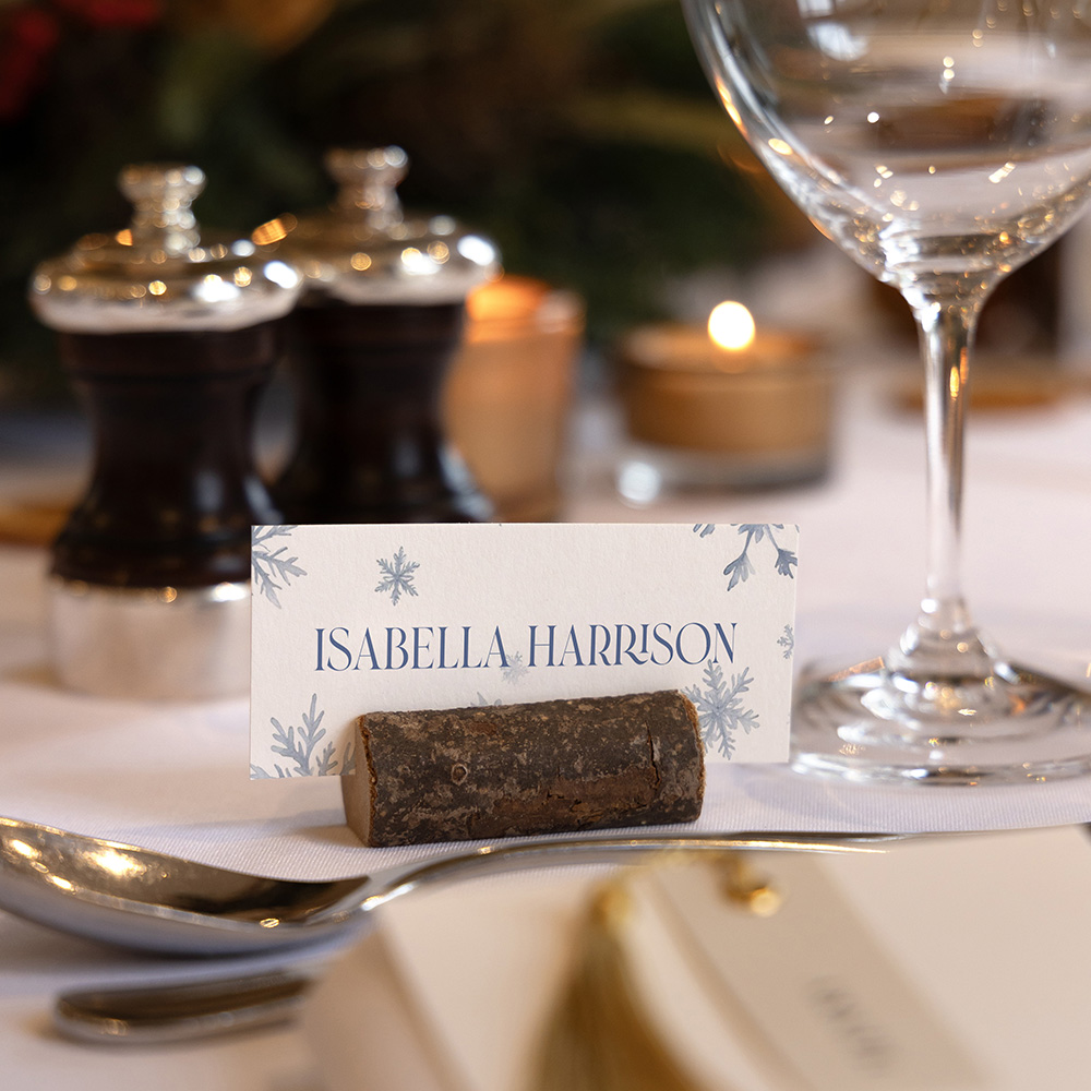 'Blue Snowflakes' Place Cards