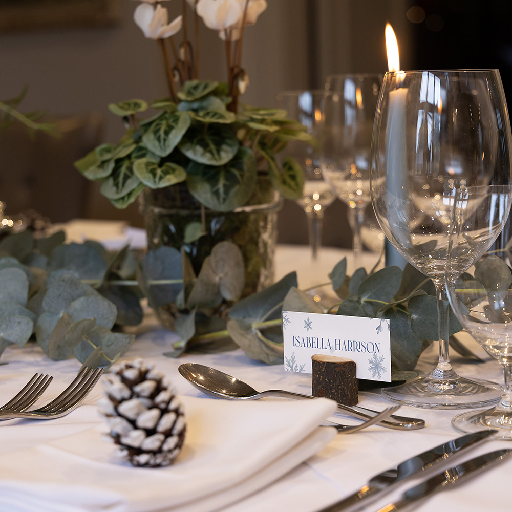 'Blue Snowflakes' Place Cards