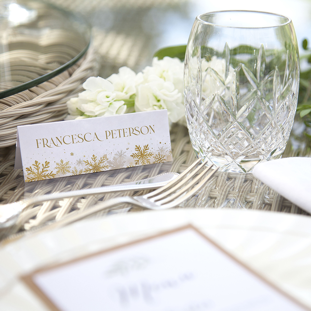 'Gold Snowflakes' Place Cards