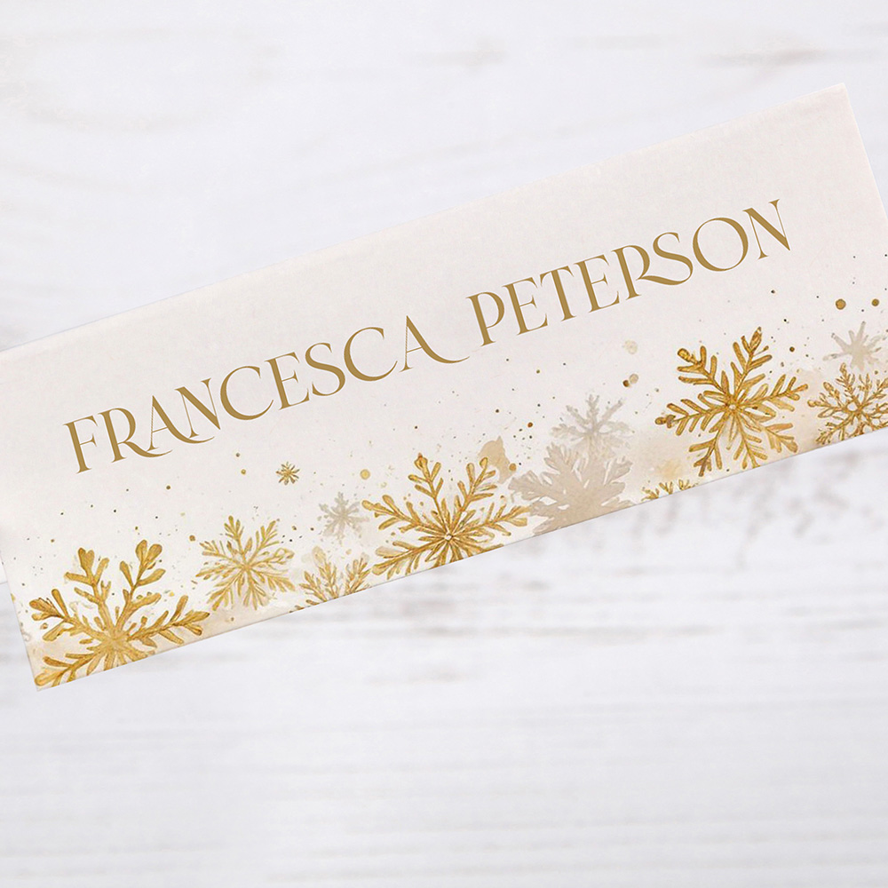 'Gold Snowflakes' Place Cards