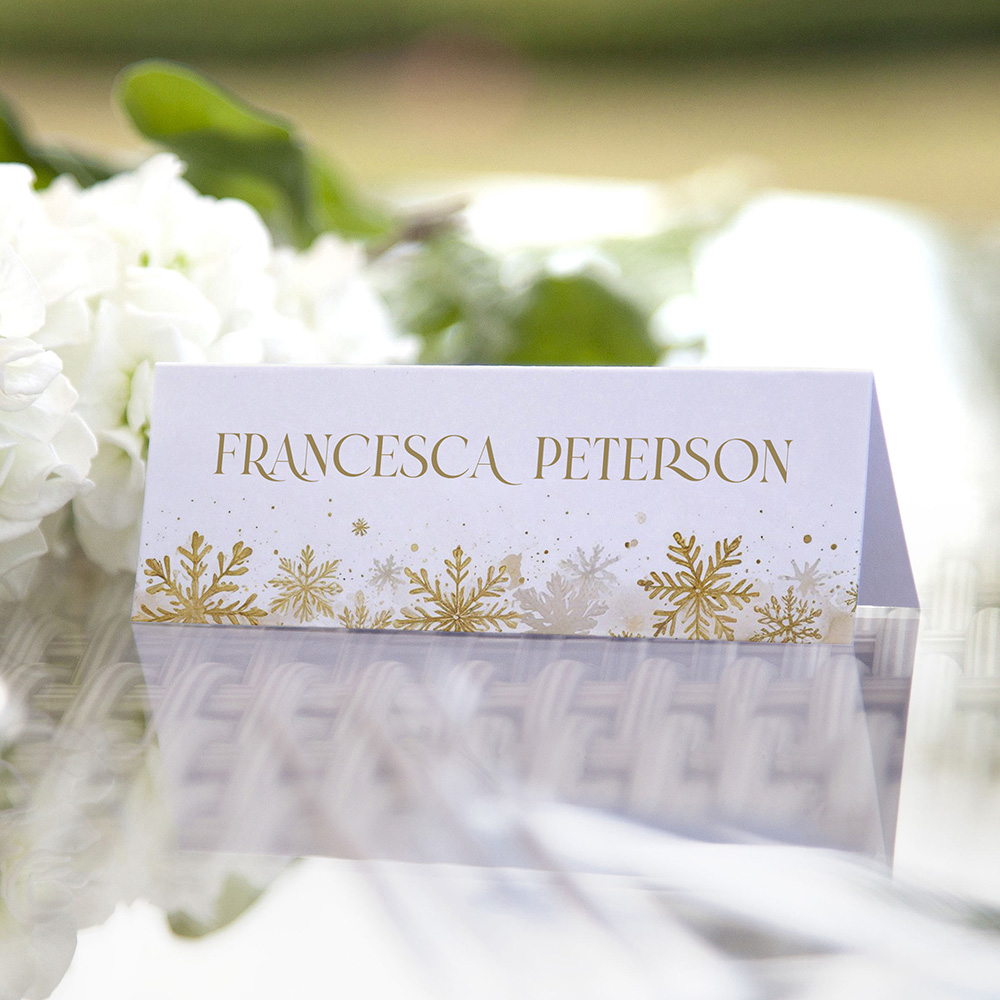 'Gold Snowflakes' Place Cards