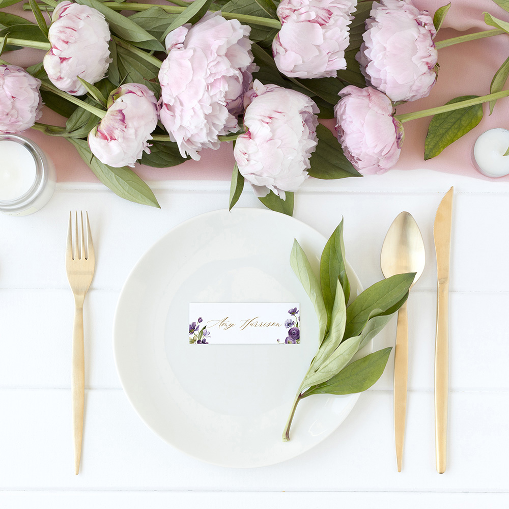 'Royal Blooms' Place Cards