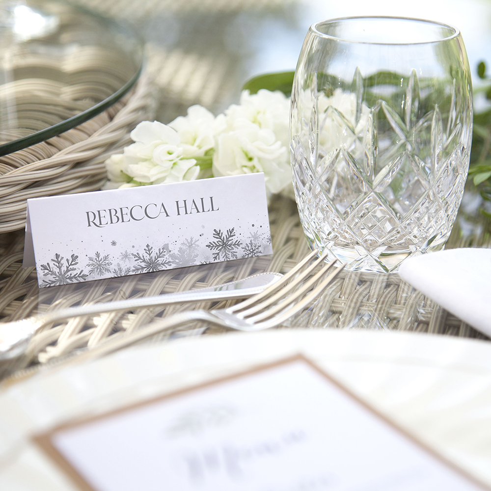 'Silver Snowflakes' Place Cards