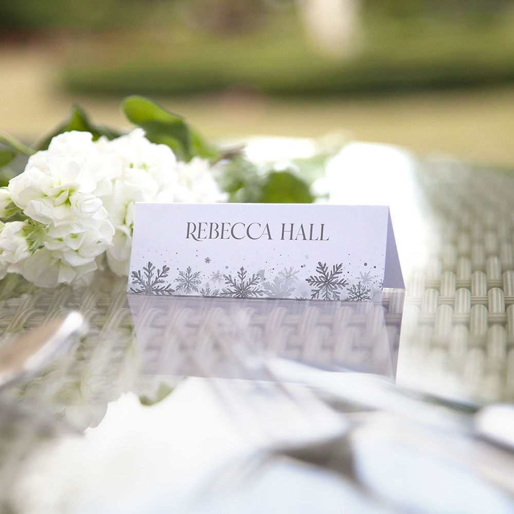 'Silver Snowflakes' Place Cards