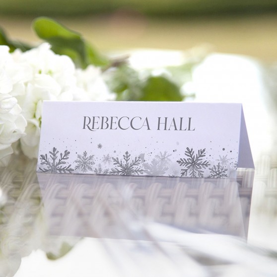 'Silver Snowflakes' Place Cards