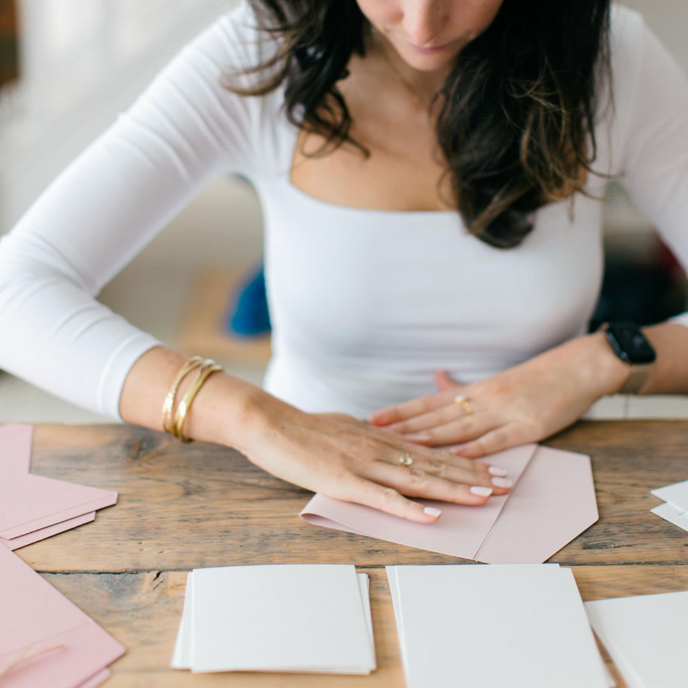 DIY 5x7" & A5 Blush Pink Pocketfold Envelopes