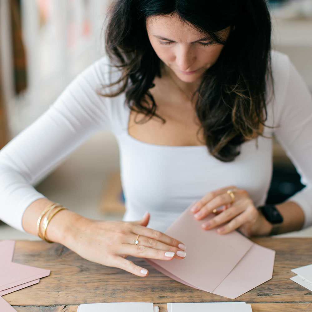 DIY 5x7" & A5 Blush Pink Pocketfold Envelopes